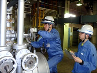 火力発電所の配管系統でのバルブ操作訓練
