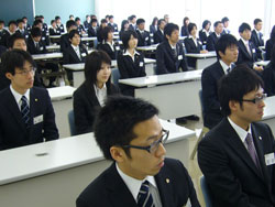 New employees intently listening to a lecture