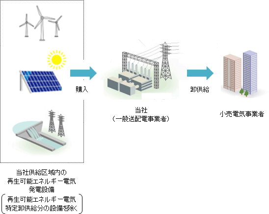 再生可能エネルギー電気任意卸供給のイメージ