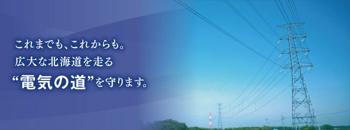 これまでも、これからも。広大な北海道を走る“電気の道”を守ります。